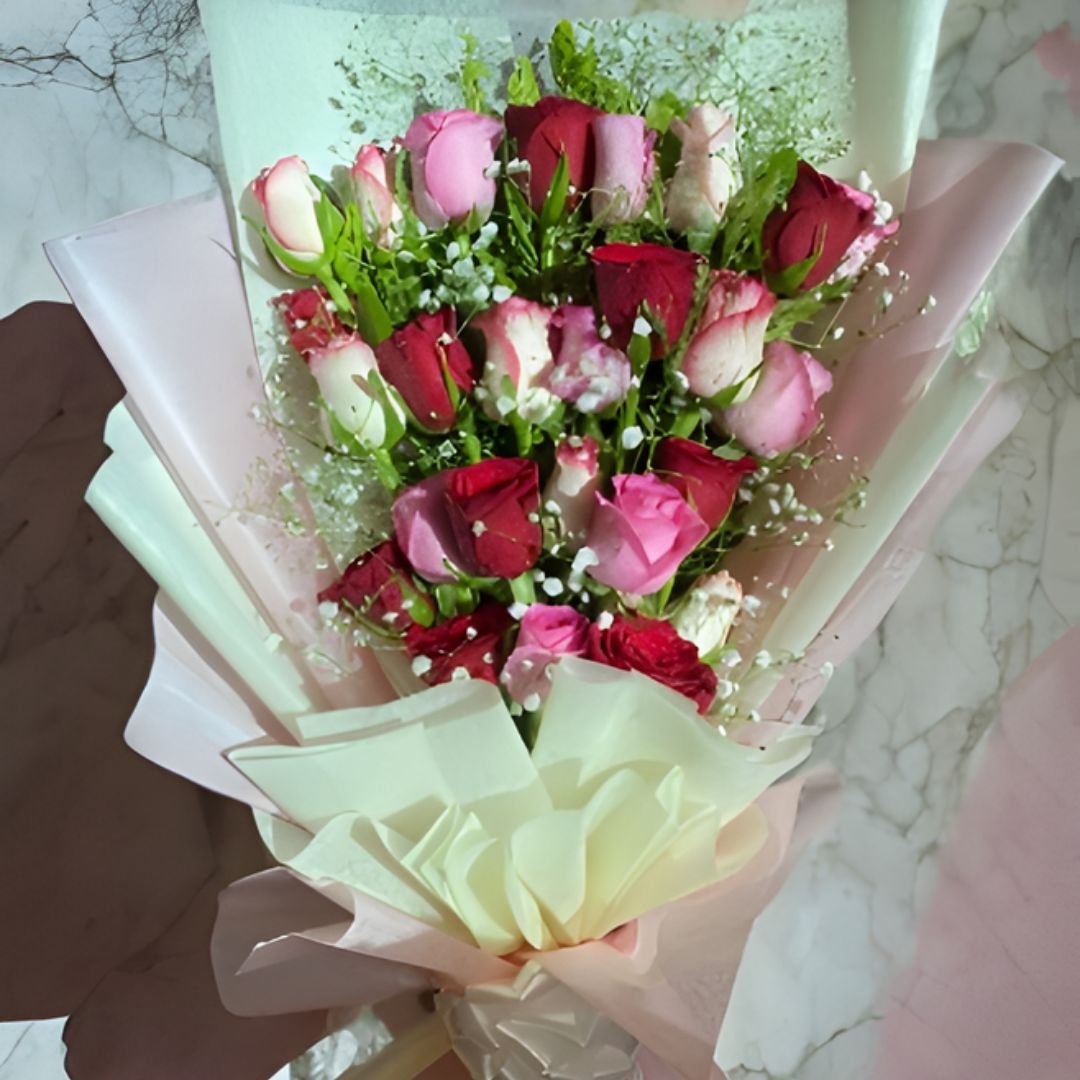 blush & rouge rose harmony bouquet